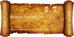 Buksa Tarján névjegykártya