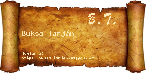 Buksa Tarján névjegykártya